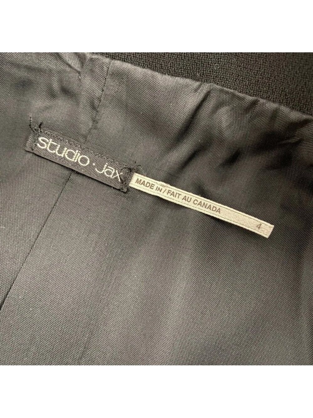 Vintage Studio Jax Black Blazer with Satin Trim size 4 - Picture 4 of 7